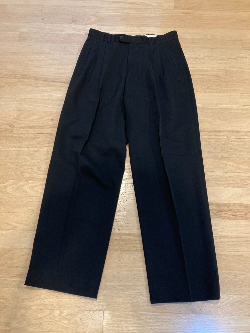 Men's Trousers, Size 32, Louis Raphal, Black, Pura Lana Versine 100% Pure Wool